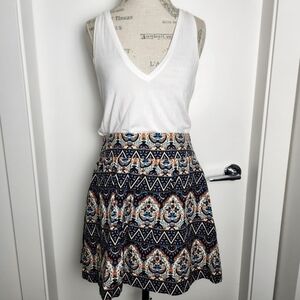 F21 Vibrant Pattern Circle Skirt
